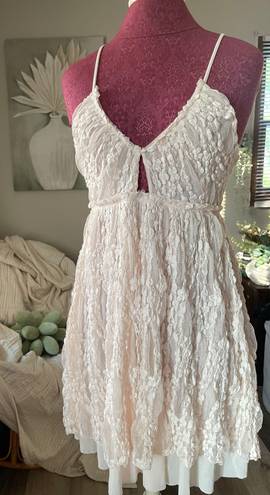 Free People Intimately BlushPink Nightgown Spaghetti Straps Crisscross Back