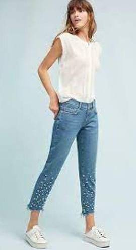 Pilcro and the Letterpress  Size 14 Hyphen Pearl Womens Jeans Beaded Fray Crop