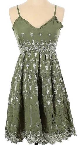 Jessica Simpson Green Floral Embroidered Dress |