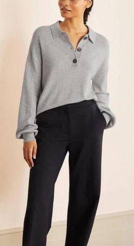 Boden USA BODEN Winchilsea Collared Jumper Sweater Grey Melange