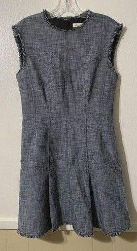 Rebecca Taylor  Boho Lagenlook Mini Dress Womens 8 Gray Minimalist Contemporary