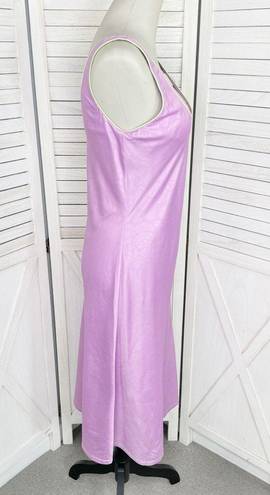 Vintage Fernando Squette J Flower Embossed Nightgown Lavender Small