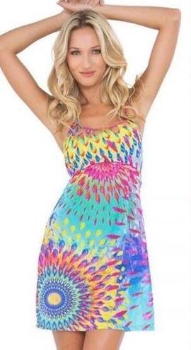 Luli Fama  Rainbow Tie Dye Mini Dress