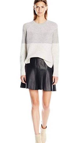 Vince  Black Lambskin Leather Flare Mini Skirt | Size 2