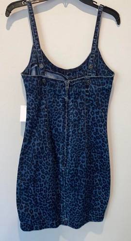 Charlotte Russe Leopard Print Denim Dress