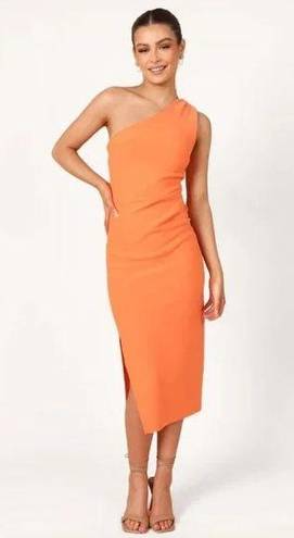 Petal and Pup  Nadene Orange One Shoulder Midi Dress 6