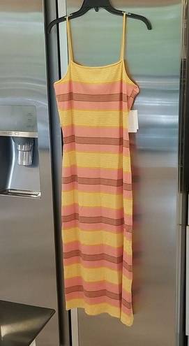 l*space 💕L*💕 Vanessa Dress ~ Beachy Keen Stripe 90's Midi Bodycon Large L NWT