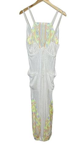 Free People Movement NEW  Morning Rise Ivory Embroidered Neon Onesie Jumpsuit XS