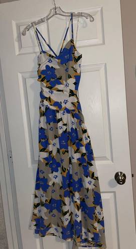 Entro Blue And Yellow Floral Maxi Dress