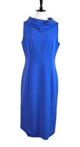 Harper Rose Sheath Midi Dress Fold Collar Sleeveless Blue Purple Women’s Size 12