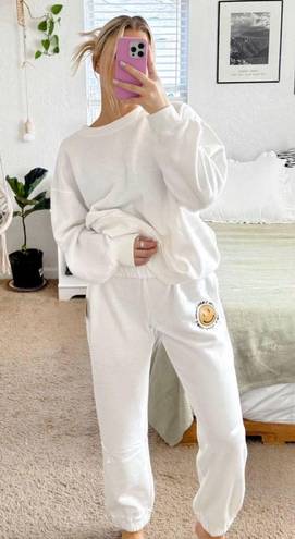 White Fox Boutique Smiley Face Sweatpants 