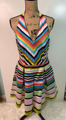 Gabby Skye Taylor Halter Striped Dress Size 10