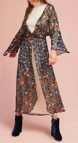 Anthropologie Floreat  Primrose Floral front fasten Kimono