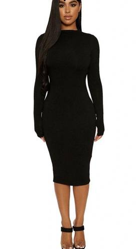 Naked Wardrobe  Bodycon Double Lined Snatching Sexy Designer Black Dress NWT Lg