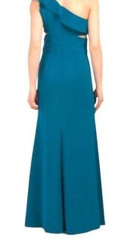 Laundry by Shelli Segal  Teal One-Shoulder Gown Size 4