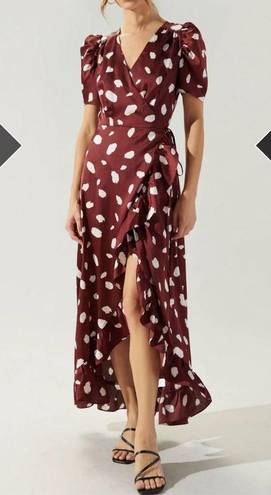 Sugar Lips  Sabine Abstract Dot Abelia true Wrap maxi Dress size medium