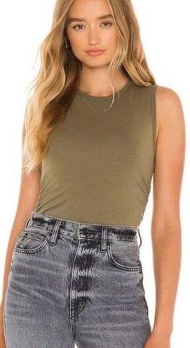 n:philanthropy n philanthropy Womens XS Buenos Tank Top Olive Green Ruched Side Long Length NWT