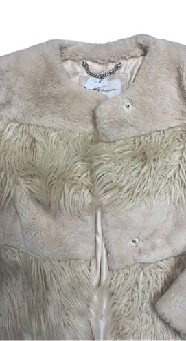 BCBGeneration FAUX FUR  IVORY JACKET COAT SIZE XS