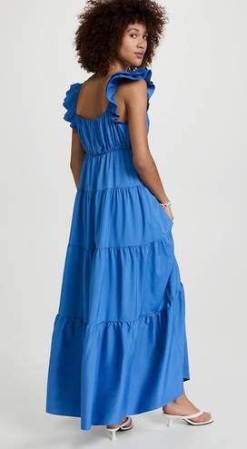 English Factory Blue Ruffle Sleeve Maxi Dress