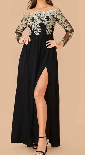 women's shein small brown strappy maxi dress with slit