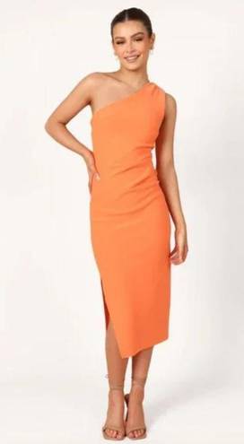 Petal and Pup  Nadene Orange One Shoulder Midi Dress 2