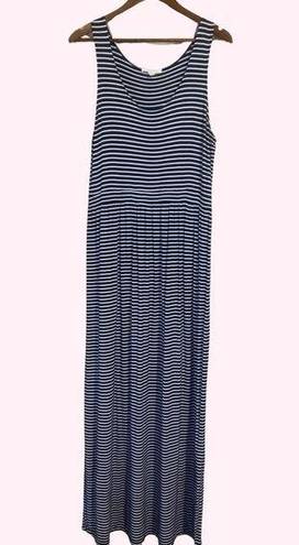 BeachLunchLounge  Navy & White Striped Sleeveless Maxi Dress - size large