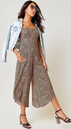 Francesca's Blue Rain Cheetah Jumpsuit