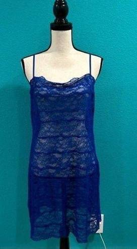 Natori Private luxuries by  dark blue lace cami tank dress in size xl