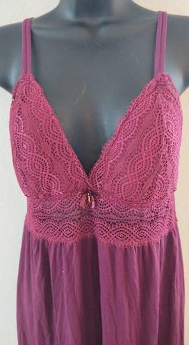 Daisy Fuentes  Nightgown Babydoll Nightie Sexy Womens L Red Wine  Lingerie