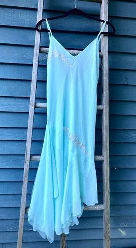 Vintage California Dynasty sheer mint blue embroidered nightgown/lingerie size/L Size L