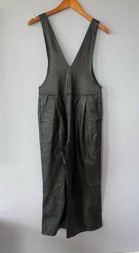 Free People  Fiona Faux Leather Jumpsuit in Black Size XS