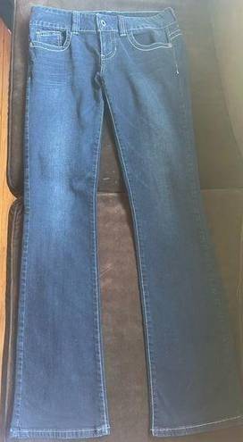 Guess Los Angeles Wide Leg  Dark Low Waist Blue Jeans Sz 29