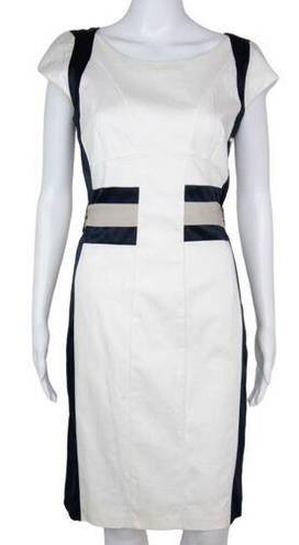 Joseph Ribkoff  black white sheath dress capped sleeves dress, 8