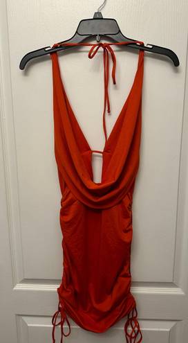 Oh Polly Red Cowl Neck Dress