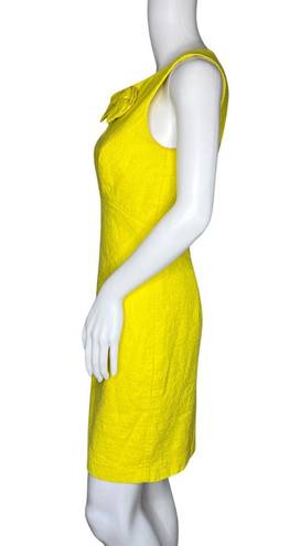 Trina Turk  Dress Womens 2 Yellow Mini Dress Bow Open Back Feminine Colorful