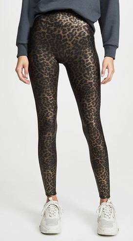 Spanx  Faux Leather Leopard Shine Legging Pants Shapewear Animal Print Size 1X