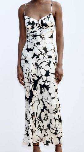 ZARA Silk Floral Printed Slip Dress