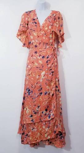 Haute Hippie  Women size Medium Tribe Floral Wrap Maxi Dress