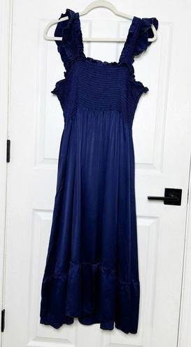 Hill House  Collectors Edition 2022 100% Silk Nap Dress Navy Blue