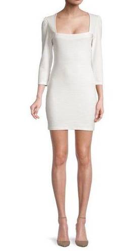 Betsey Johnson  ​Ribbed Knit Ruched Cutout Bodycon Dress Women's Med White