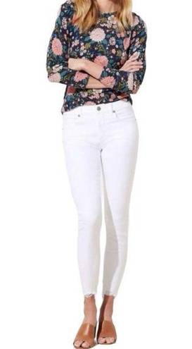 Loft Skinny Crop Jeans Chewed Hem White 29/8