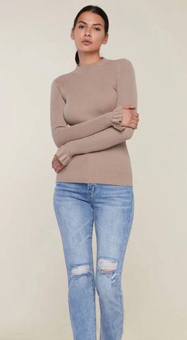 Rachel Parcell Mock Neck Ribbed Sweater