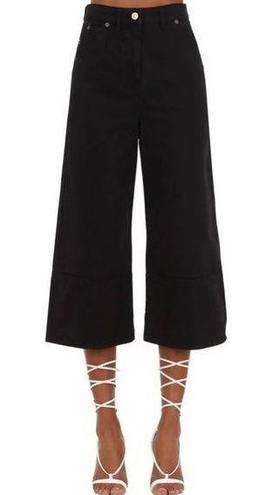 Jacquemus  La Riviera Wide Leg Cropped Jeans in Black Size 27