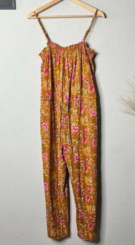 One Piece Xirena Jumpsuit Floral Printed Sydnee Orange  Jumpsuit Size M