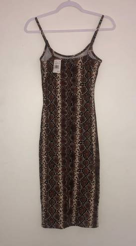 Charlotte Russe Brown Snake Skin Print Bodycon Dress