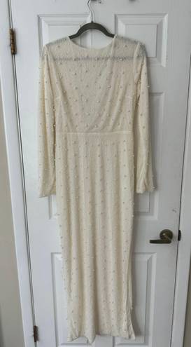 Oh Polly White Pearl Embellished Dress