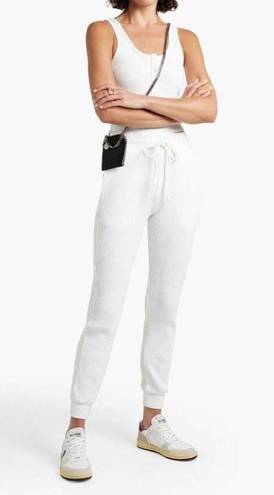 The Range  - Ribbed Cotton Blend Track Pants in White