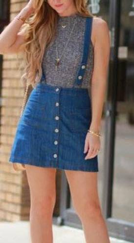 Hollister Overall Denim Skirt