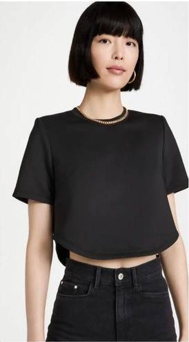 Good American  Strong Shoulder Scuba Crop Tee