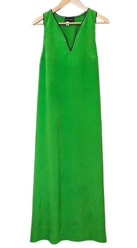 Natori Black Label Vintage Green Sleeveless V-Neck Racerback Kaftan Maxi Dress